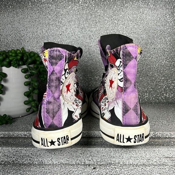 Converse Purple and Black Graphic High-Top Sneakers - Picture 4 of 9